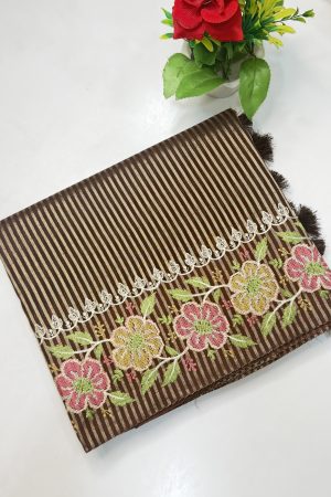 Green Mango Viscose Satin Border Saree – Elegant Traditional Saree