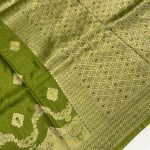 Viscose Russian Silk Saree | Green & Pink Shades | Elegant Banarasi Weave | Banarasi Hastkala Weaves - Saree 1