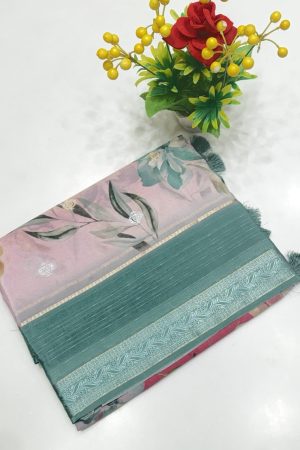 Viscose Chinon Khaddi Digital Print Saree | Elegant Printed Saree | Banarasi Hastkala Weaves