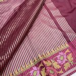 Banarasi Gold Striped Floral Embroidery Silk Saree – Elegant Banarasi Silk Work Saree - Saree 2