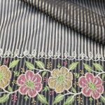 Banarasi Gold Striped Floral Embroidery Silk Saree – Premium Banarasi Silk Work - Saree 2