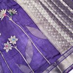 Green Mango Viscose Saree | Blue & Red Shades | Elegant Banarasi Weave | Banarasi Hastkala Weaves - Saree 1