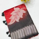 Banarasi Green Mango Shaded Contrast Elegant Silk Saree – Premium Banarasi Silk Saree - Saree 6