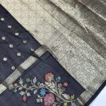 Green Mango Viscose Saree | Red & Black Shades | Elegant Banarasi Weave | Banarasi Hastkala Weaves - Saree 2