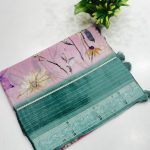 Viscose Chinon Khaddi Digital Print Saree | Elegant Printed Saree | Banarasi Hastkala Weaves - Saree 3