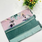 Viscose Chinon Khaddi Digital Print Saree | Elegant Printed Saree | Banarasi Hastkala Weaves - Saree 5