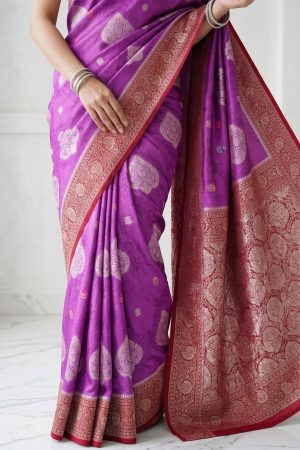 Viscose Russian Silk Saree | Elegant Banarasi Weave Saree | 10 Stunning Shades | Banarasi Hastkala Weaves